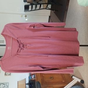 Cute, lavender, lace up v-neck top. Long sleeved. XL. Old Navy.